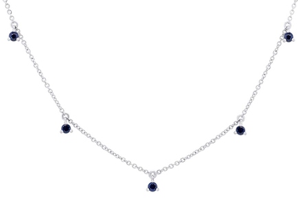 A blue sapphire station necklace by Shy Creation